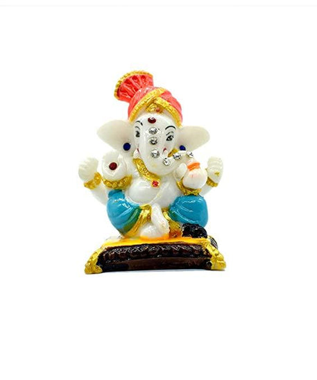 Lord Pagadi Ganesha Decorative Showpiece Idol for Car Dashboard