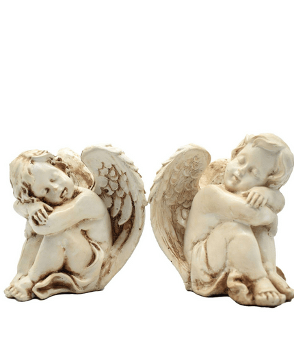 White Feather Small Angel Sign Statue