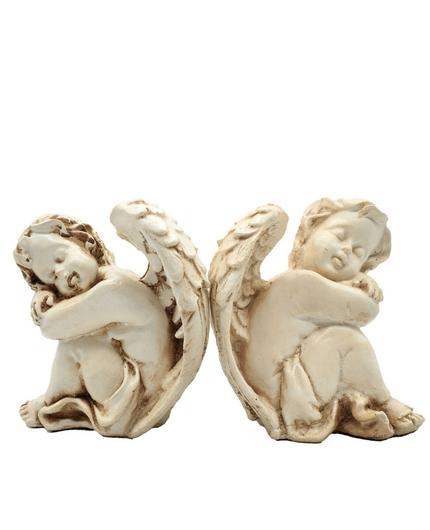 White Feather Small Angel Sign Statue