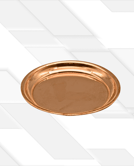 Copper Plate with gold colour For Home Decor, Temple Puja & Office, Wedding, Gifts