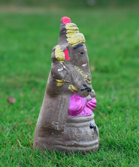 Eco Friendly Ganpati in Grey and Pink-6 inch