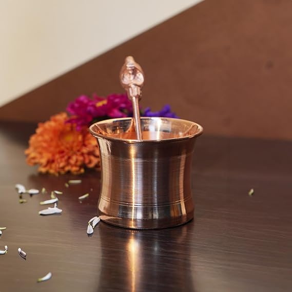 Pancha Patra with Udharini/Spoon/Pali Set for Pooja (2.5 Inch)