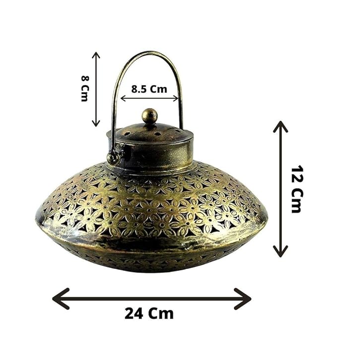 Cast Iron Degchi Style Tea Light Candle Holder for Home Decor