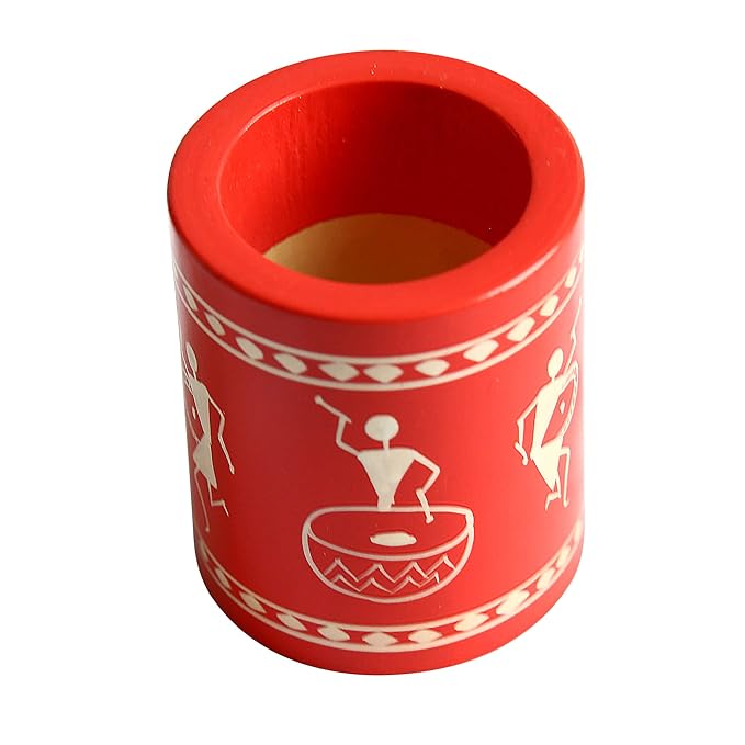 Channapatna pen stand made out of wood.