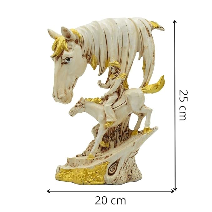Man Riding Horse Sculpture Home Decor