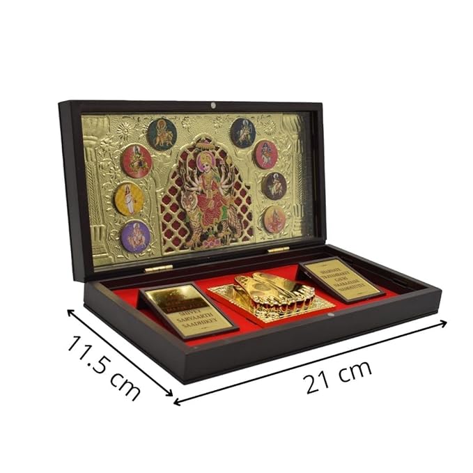 Maa Durga Photo Frame with Charan Paduka
