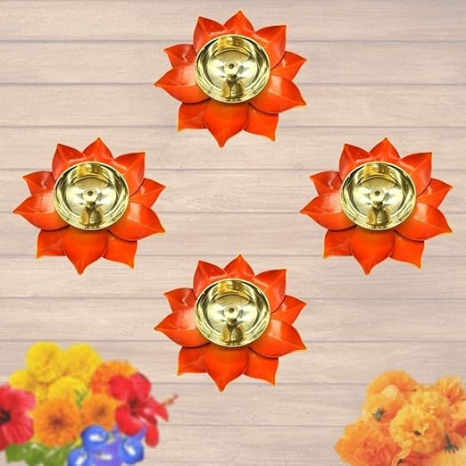 Beautiful Orange Diya ( Pack of 4 ps )