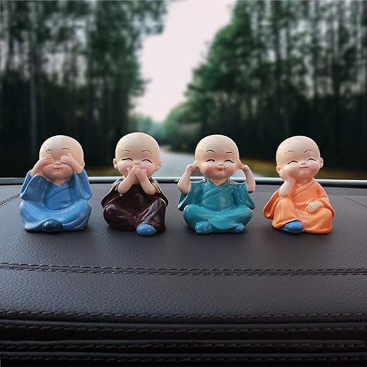 Set of 4 Buddha Monks Statues Figurines Showpiece