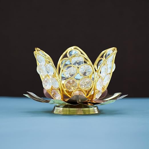 Crystal Glass Lotus Flower Tea Light Candle