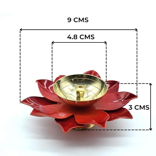 Beautiful Red Lotus Diya