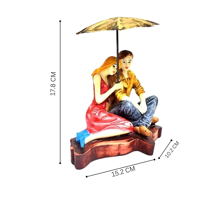 Love Couple with Umbrella Statue Showpiece Gift Item for Valentine's Day.