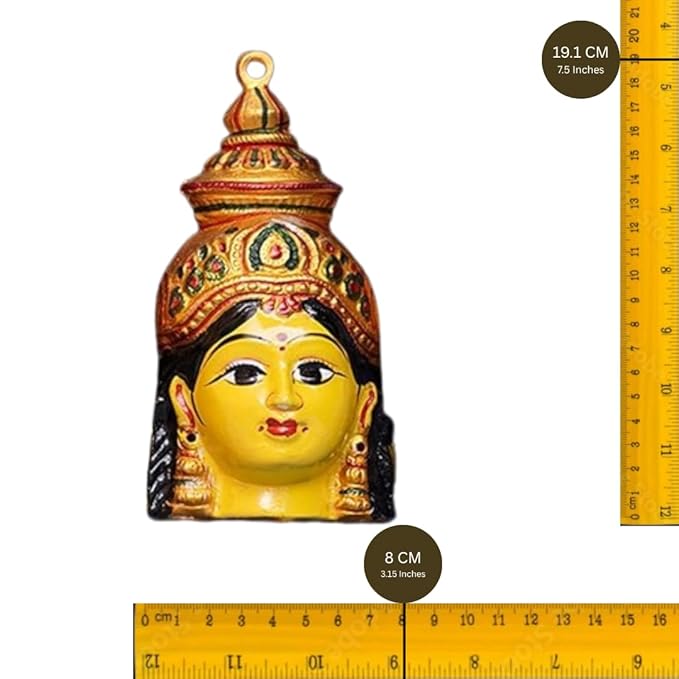 Metal Ashtalakshmi Devi Face Set of 8- each 7.5 Inch