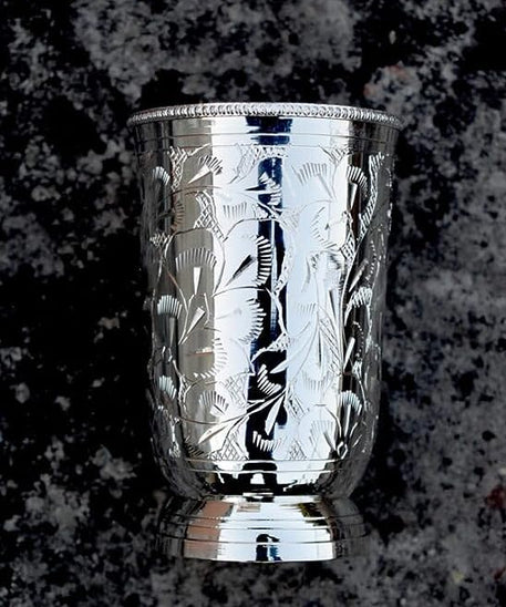 Silver Plated Brass Glass Silver – Single Pack 1 for Gift House Warming, Diwali, Wedding, Rakshbandhan & Festival.