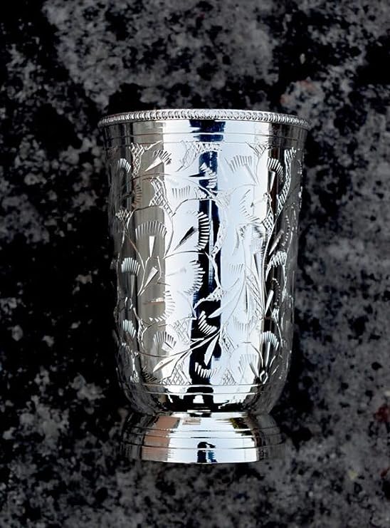 Silver Plated Brass Glass Silver – Single Pack 1 for Gift House Warming, Diwali, Wedding, Rakshbandhan & Festival.