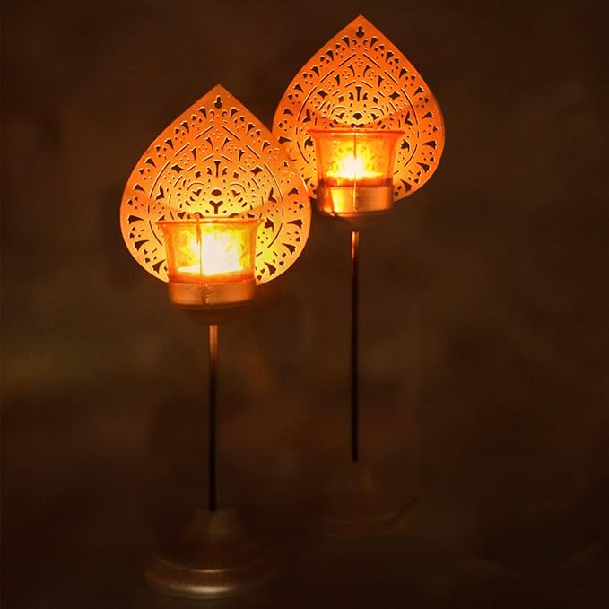 Peacock Design Tea Light Candle