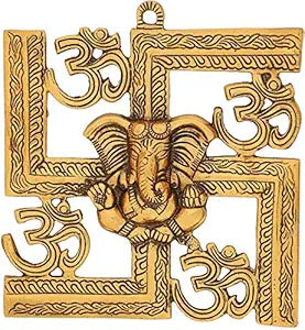 Lord Ganesha On Swastik with Om
