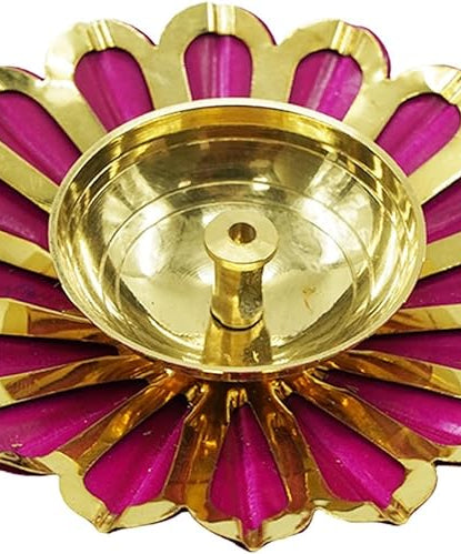Lotus Brass Diya for Puja Oil Lamp Deepak Pooja Room Diwali Decoration