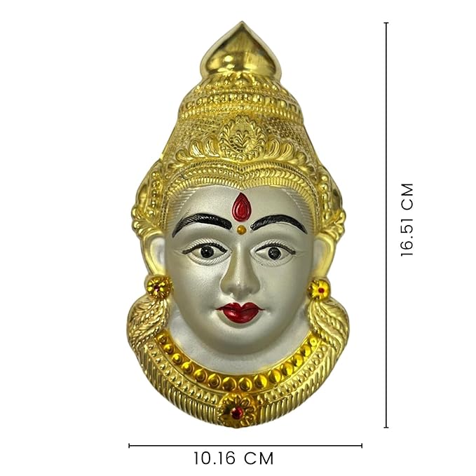 Decorative Varalakshmi Face Silver Ammavari Face 6.5 inches