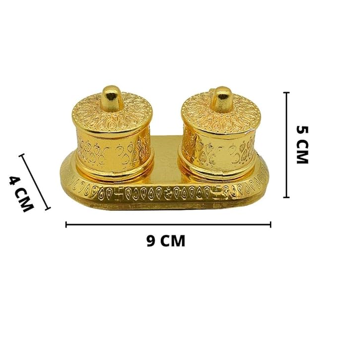 Antique Kumkum Chawal Gold Box Bharani