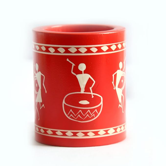 Channapatna pen stand made out of wood.