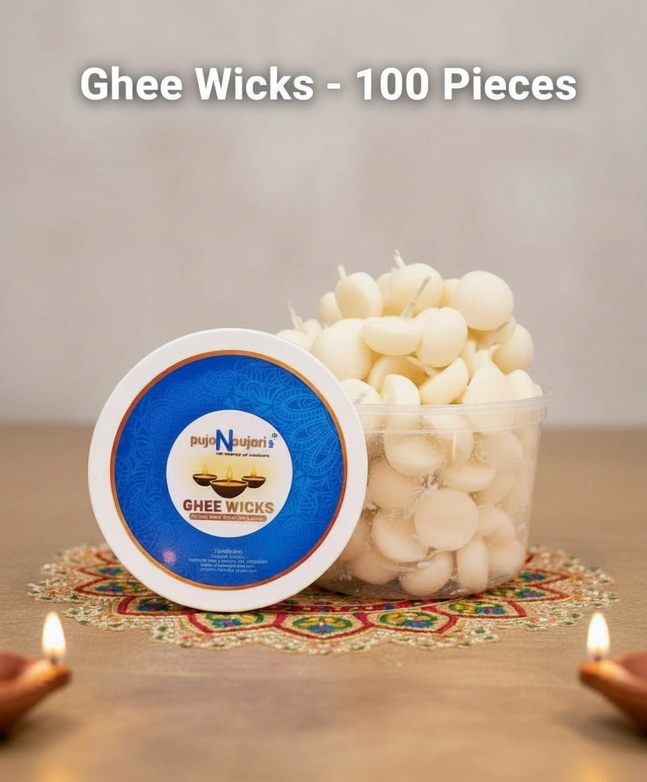 Readymade Ghee Wicks Diya Batti - 100 Pcs
