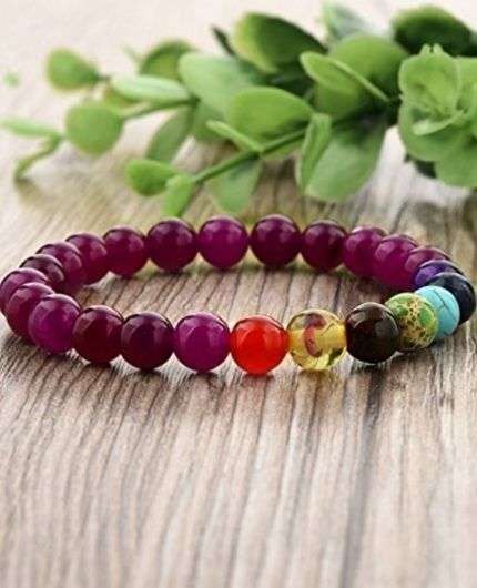 7 Chakra Healing Bracelet Real Stones