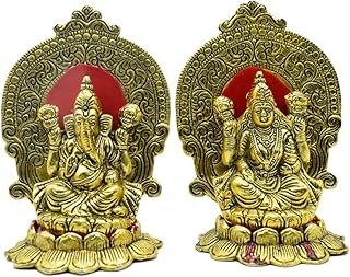 Metal Lakshmi Ganesh Murti Idol for Home Puja