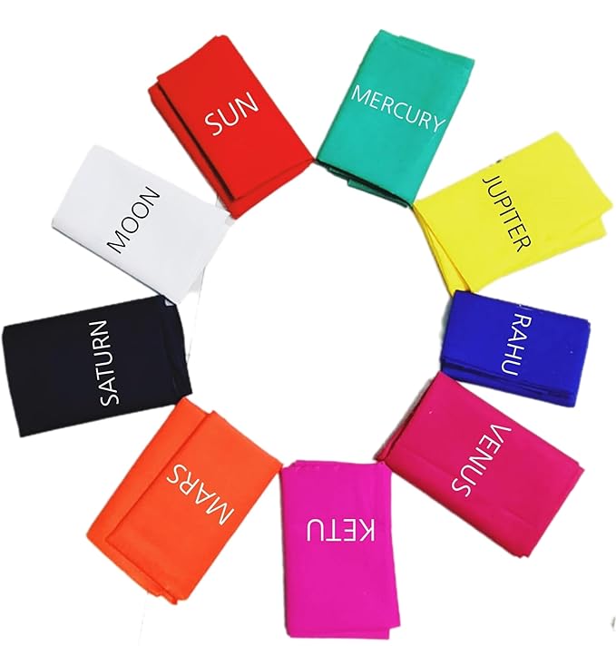 Navagraha pooja clothes-Navagraha Clothes Pieces Material( Pack of 9 )