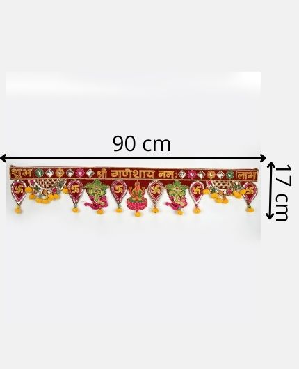 Velvet Lakshmi Ganesh Toran for Home Decoration