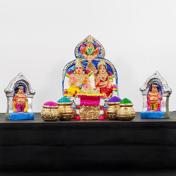 Kubera with Navanidhi Golu Dolls Set