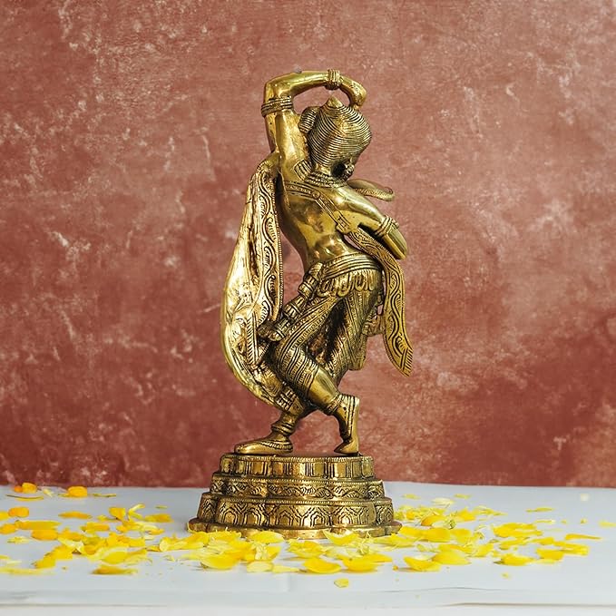 Brass Apsara Idol - Lady Statues- Decorative Sculptures -Artistically Carved Lady Satue - (14 inch Height)