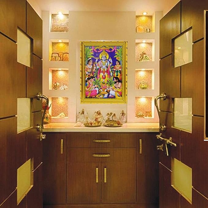 Satyanarayana Small Photo Frame Blue Background