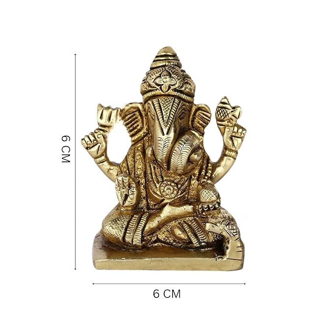 Sitting Brass Ganesha Idol