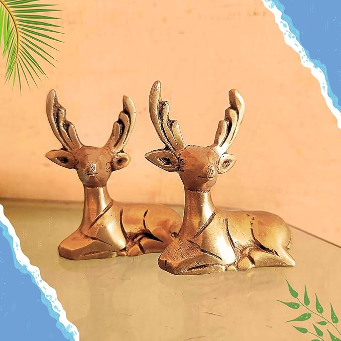 Twin Brass Deer for Vastu