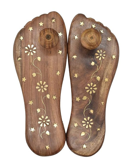 Handwork Wearable Wooden Chappal For Mandir Big Size