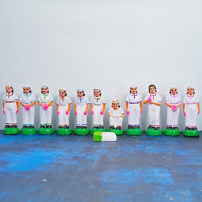 Handmade Clay Cricket Set Golu Dolls for Navrathri