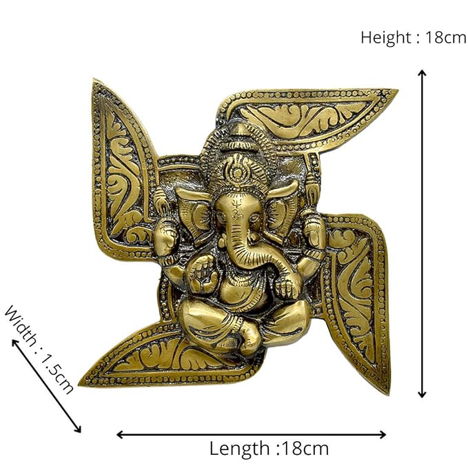 Ganesh on Swastik Wall Hanging Showpiece