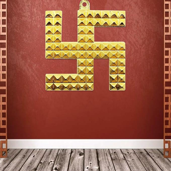 Brass Swastik Pyramid Wall Hanging