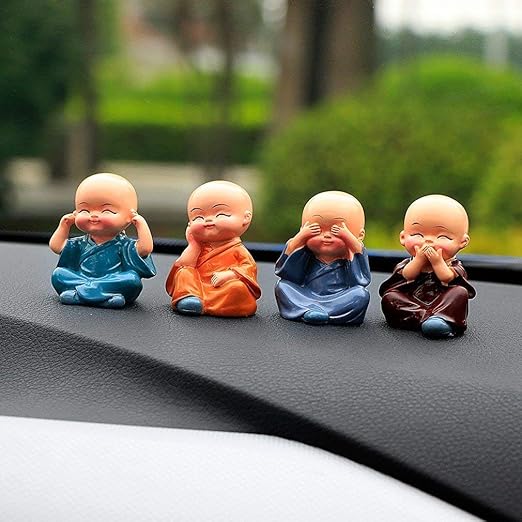 Set of 4 Buddha Monks Statues Figurines Showpiece