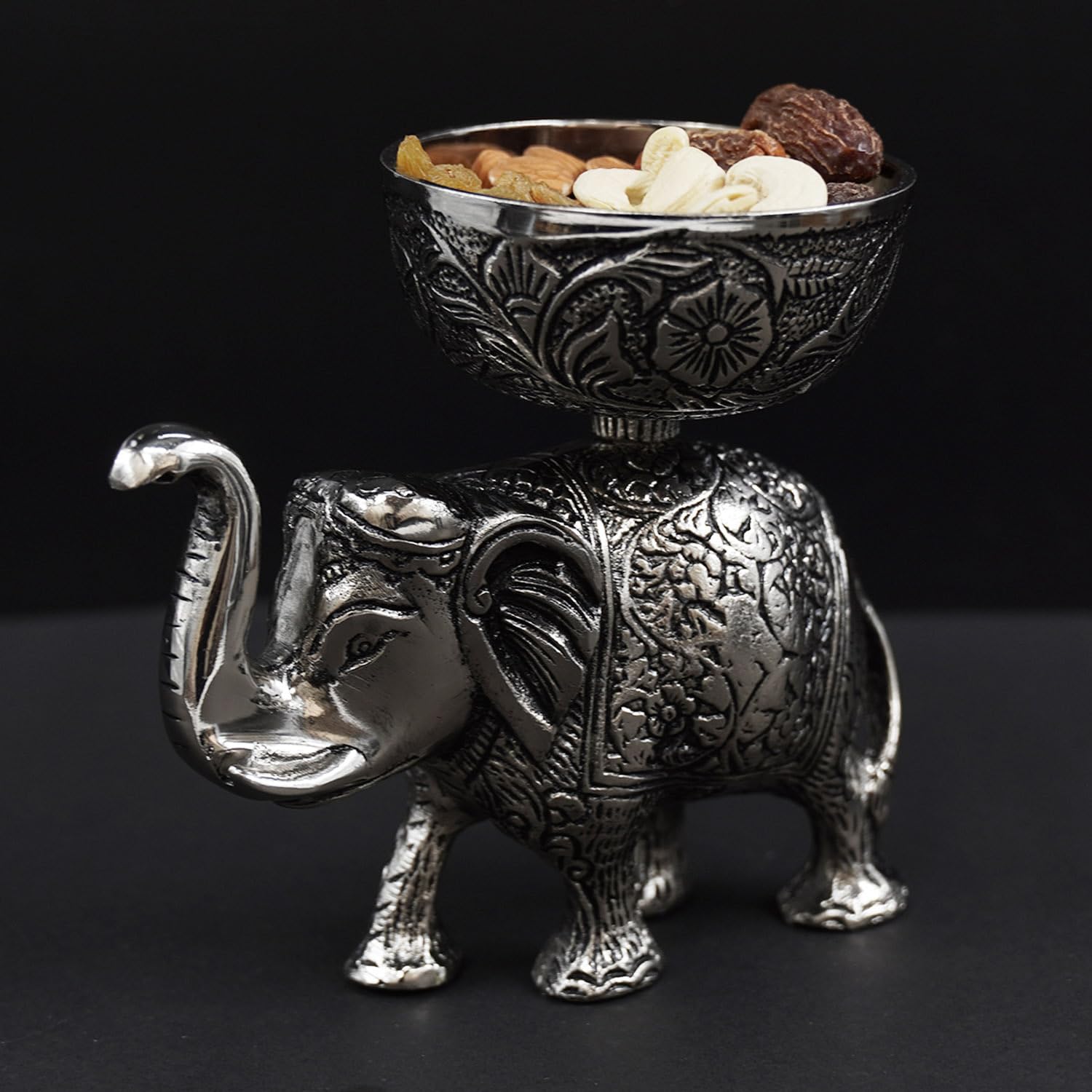 Metal Elephant Dry Fruit Bowl
