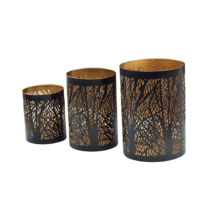 Metal Tea Light Candle Holders (Set of 3)