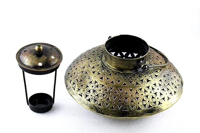 Cast Iron Degchi Style Tea Light Candle Holder for Home Decor