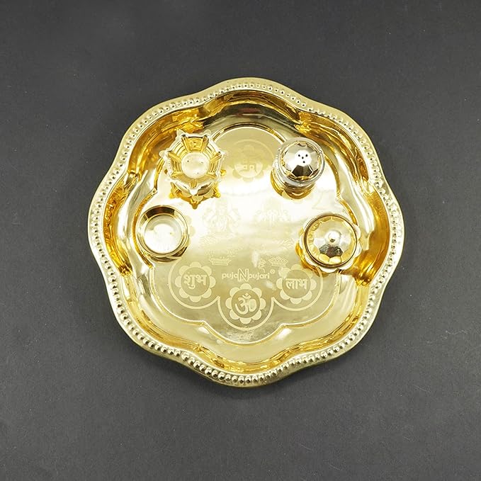 Brass Puja Thali Set with Complete Puja Essentials
