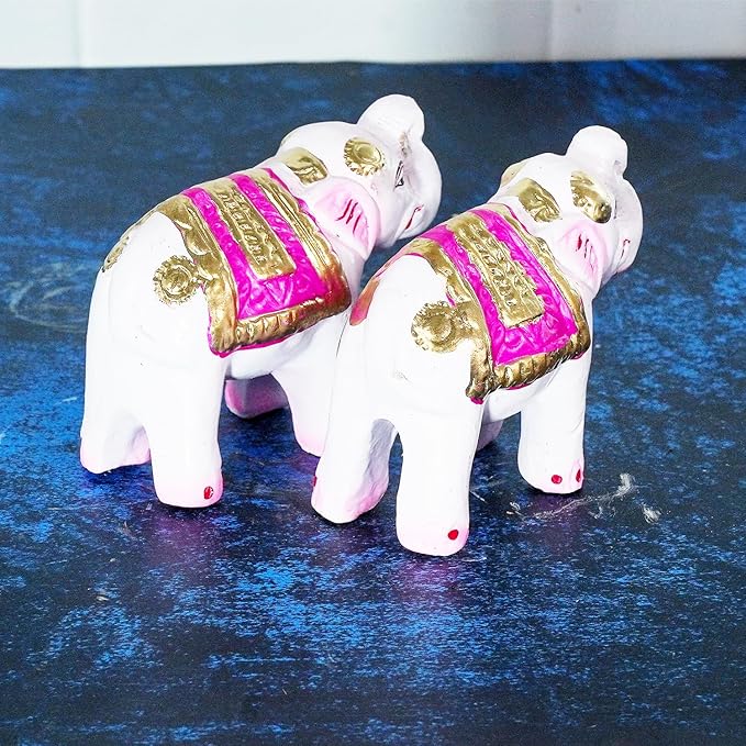 Elephant Golu Bommai in White Color For Navrathri