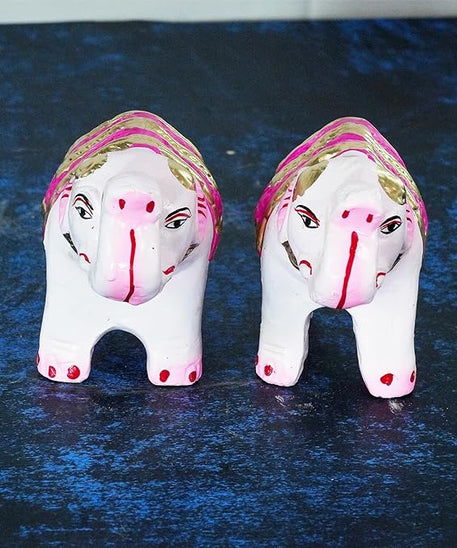 Elephant Golu Bommai in White Color For Navrathri