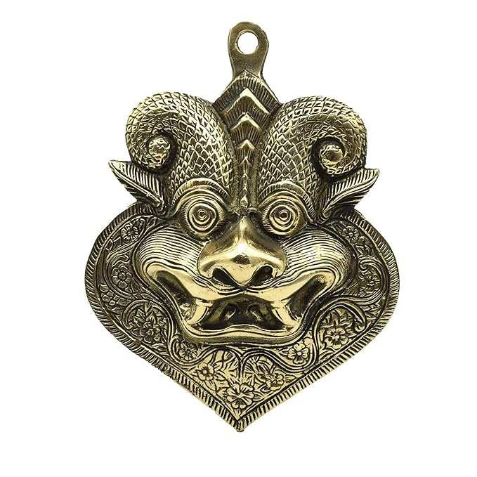 Nazar Battu for Home Entrance Big Size - Brass Kirtimukha Keerthi Mukudu Mukha Idol for Home Entrance