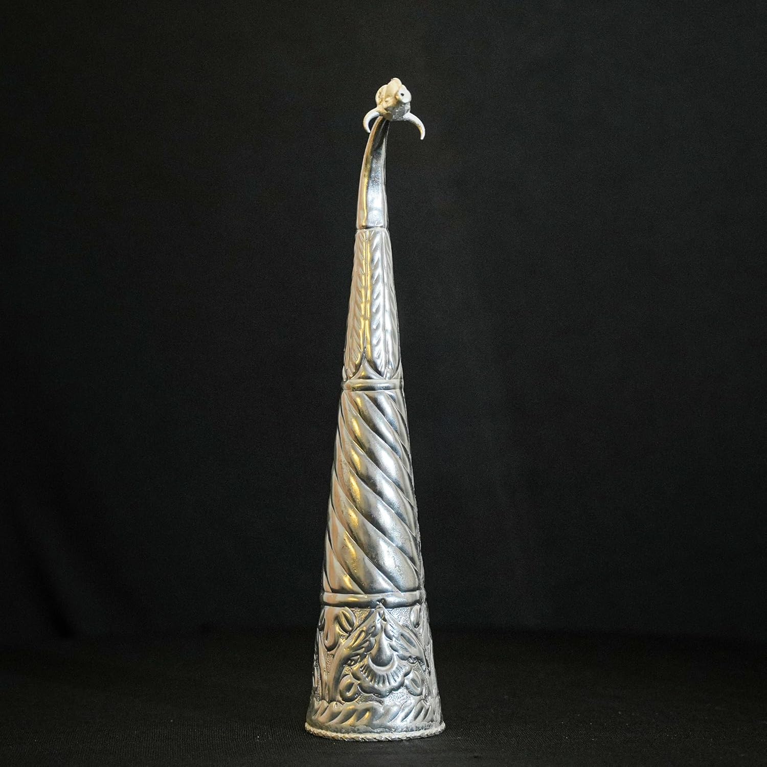 Silver Plated Gaumukhi Shringi for Rudrabhishek (Big)