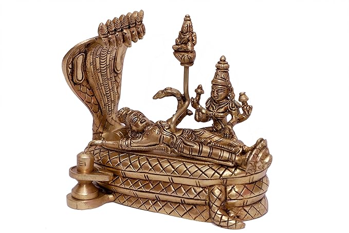 Vishnu Laxmi Brass Idol-Padmanabhaswamy with Lakshmi.