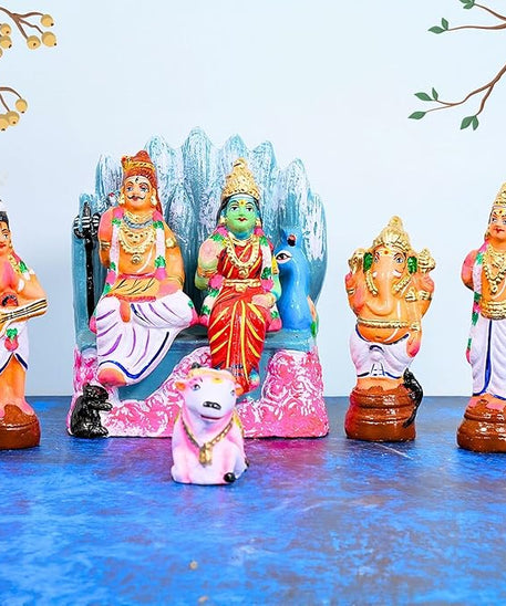 Shiva Parivar Set- Kailaya Malai Golu Dolls for Navrathri