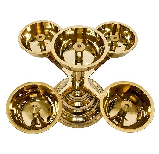 Brass Aarti Diya Stand for Pooja Room
